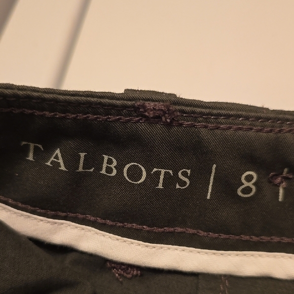 Talbots High Waist Cropped Olive Trousers  8 - Picture 2 of 5